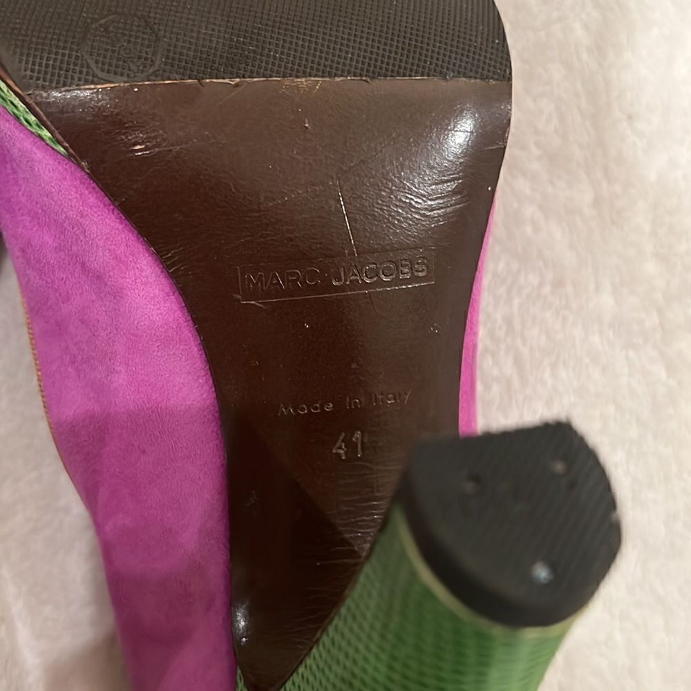 Marc jacobs womens heels size 41 purple green and tan bow - Picture 6 of 6